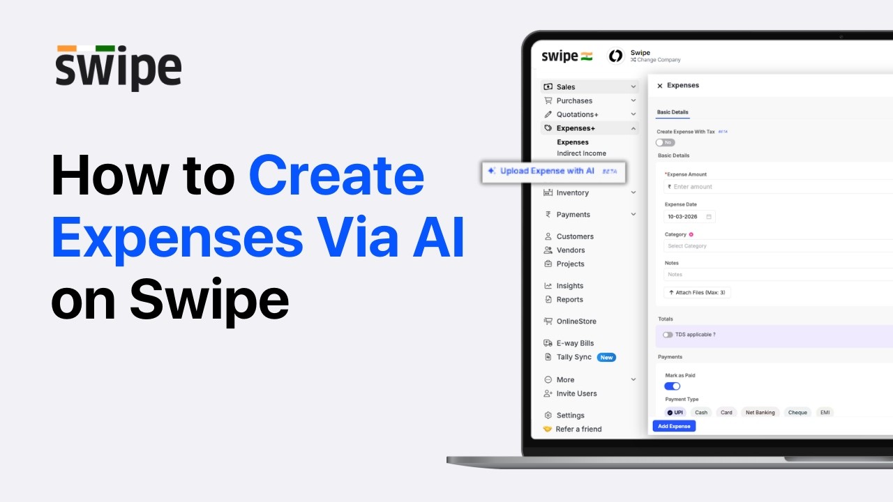 How to create expenses via AI on Swipe