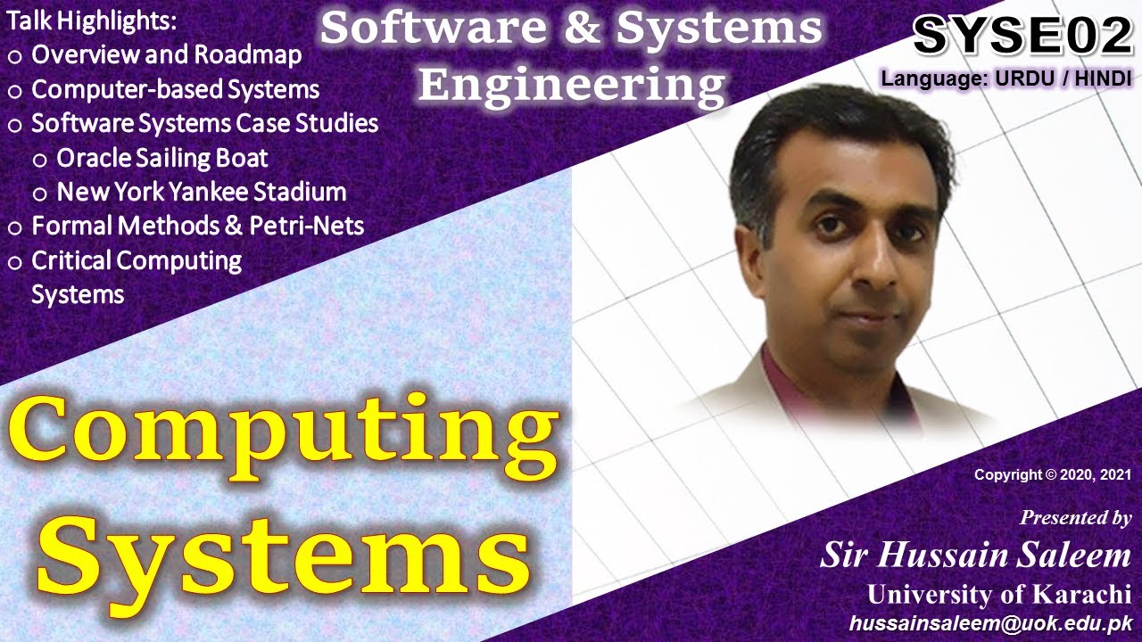 SYSE02 | Software & Computing Systems | Software & Systems Engineering | Sir Hussain Saleem