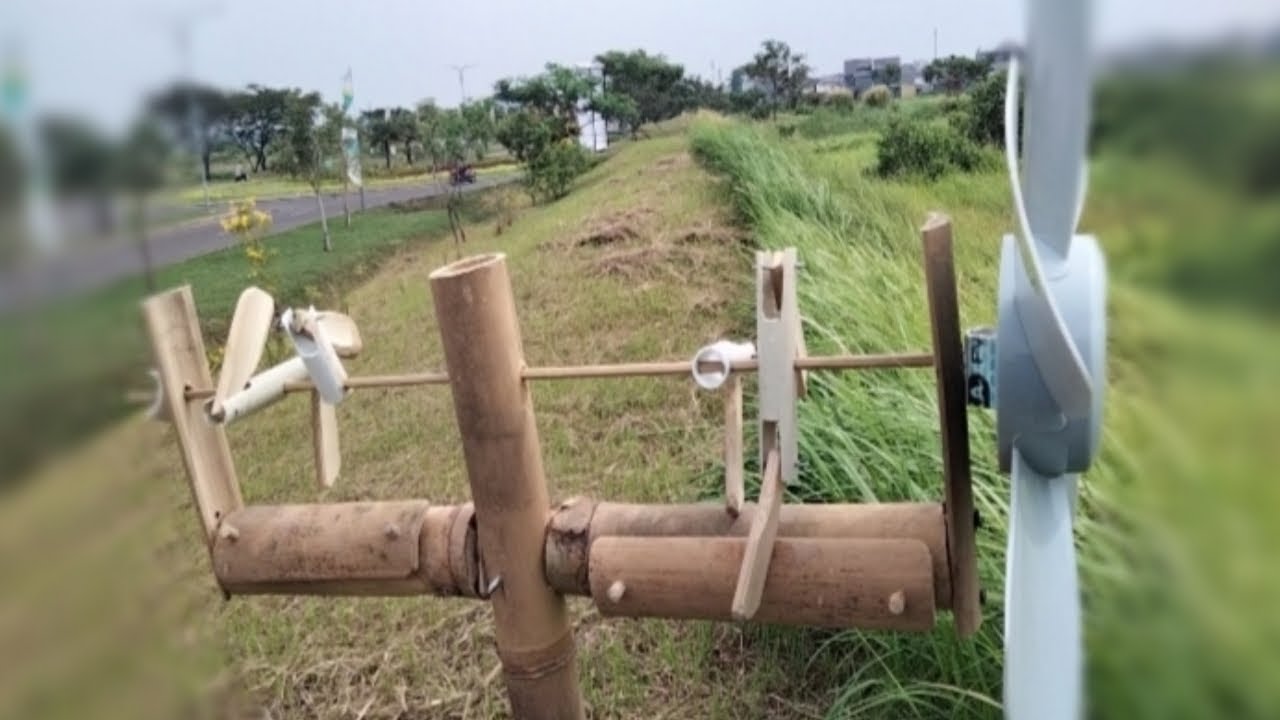Membuat kincir angin dua nada dari bambu