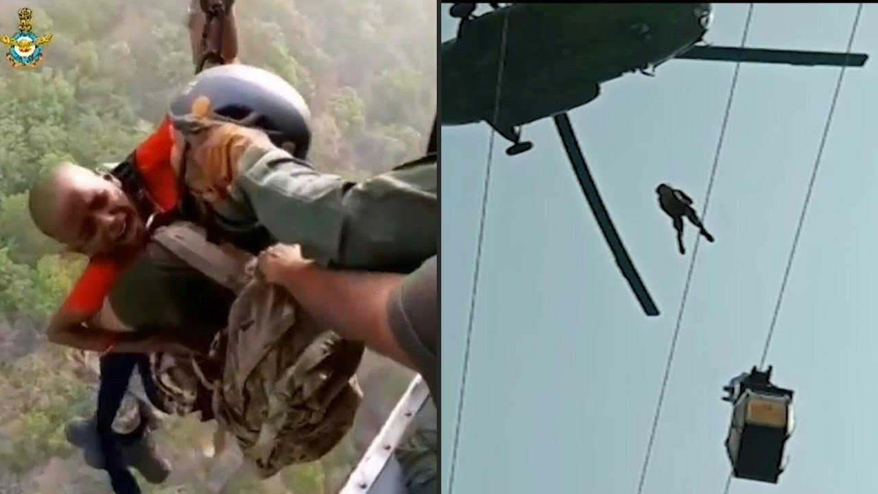Helicopter rescue operation at deadly cable-car accident in India | AFP