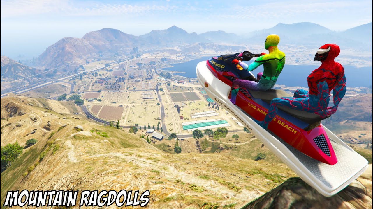 GTA 5 Mountain Ragdolls Rainbow SPIDERMAN Vs Spider Man - Carnage (Euphoria Physics, Funny Moments)