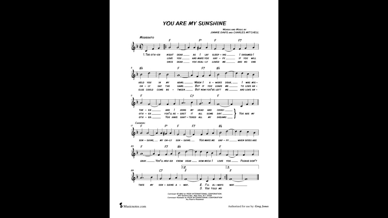 You Are My Sunshine (Jazzy Backing Track in F)