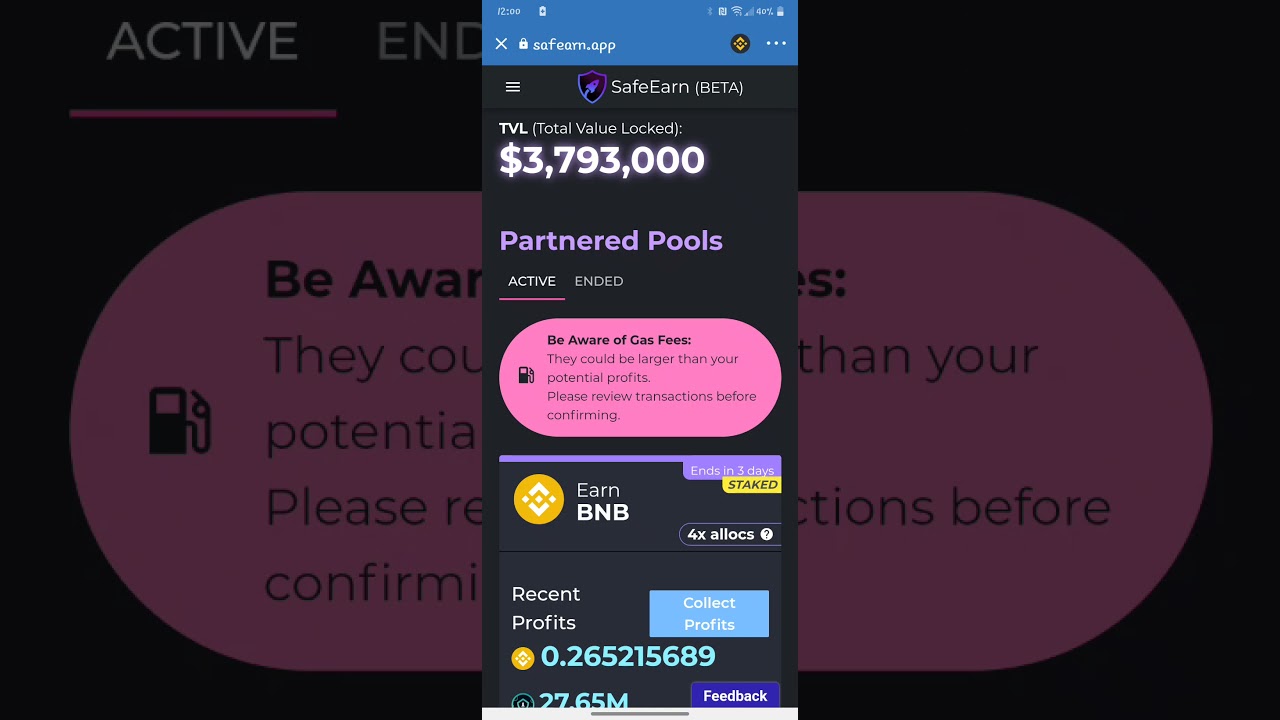 Safemoon day 29 Reflections Results using Safearn.app 119 Million BNB Pool Merging Trust to Safemoon