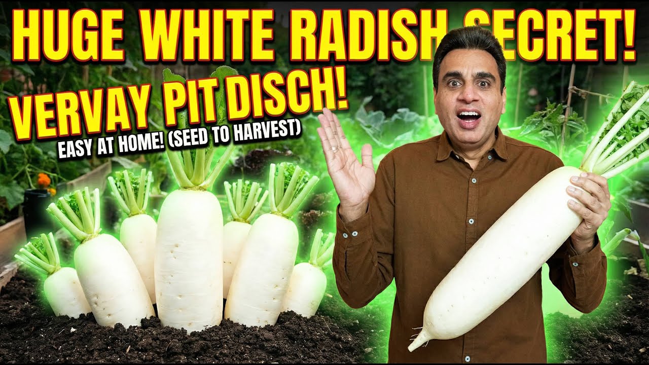 How to Grow White Radish at Home | From Seed to Harvest | Easy Kitchen Gardening