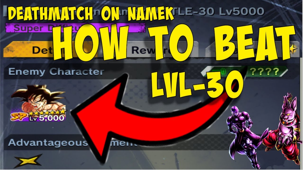 HOW TO BEAT DEATHMATCH ON NAMEK LEVEL 30 EASY/ALTERNATIVE TEAM TO USE (Dragon Ball Legends)