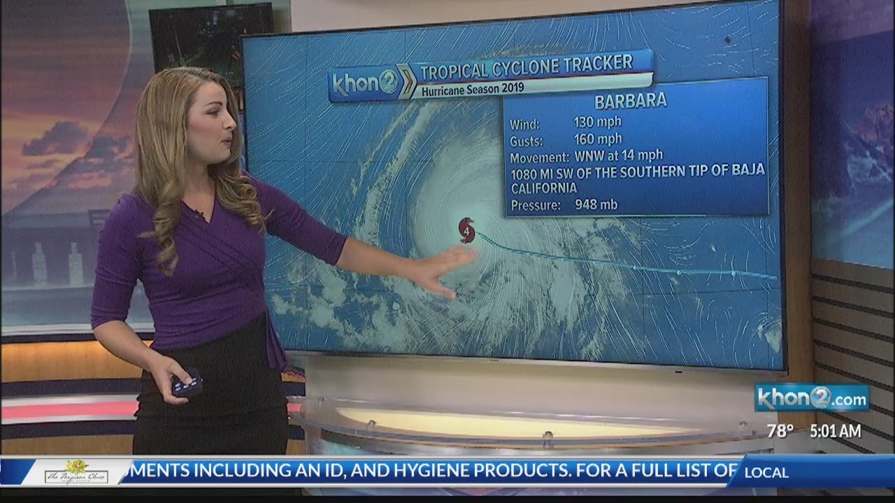 Hurricane Barbara strengthens to category 4 hurricane and is now located far east of the state