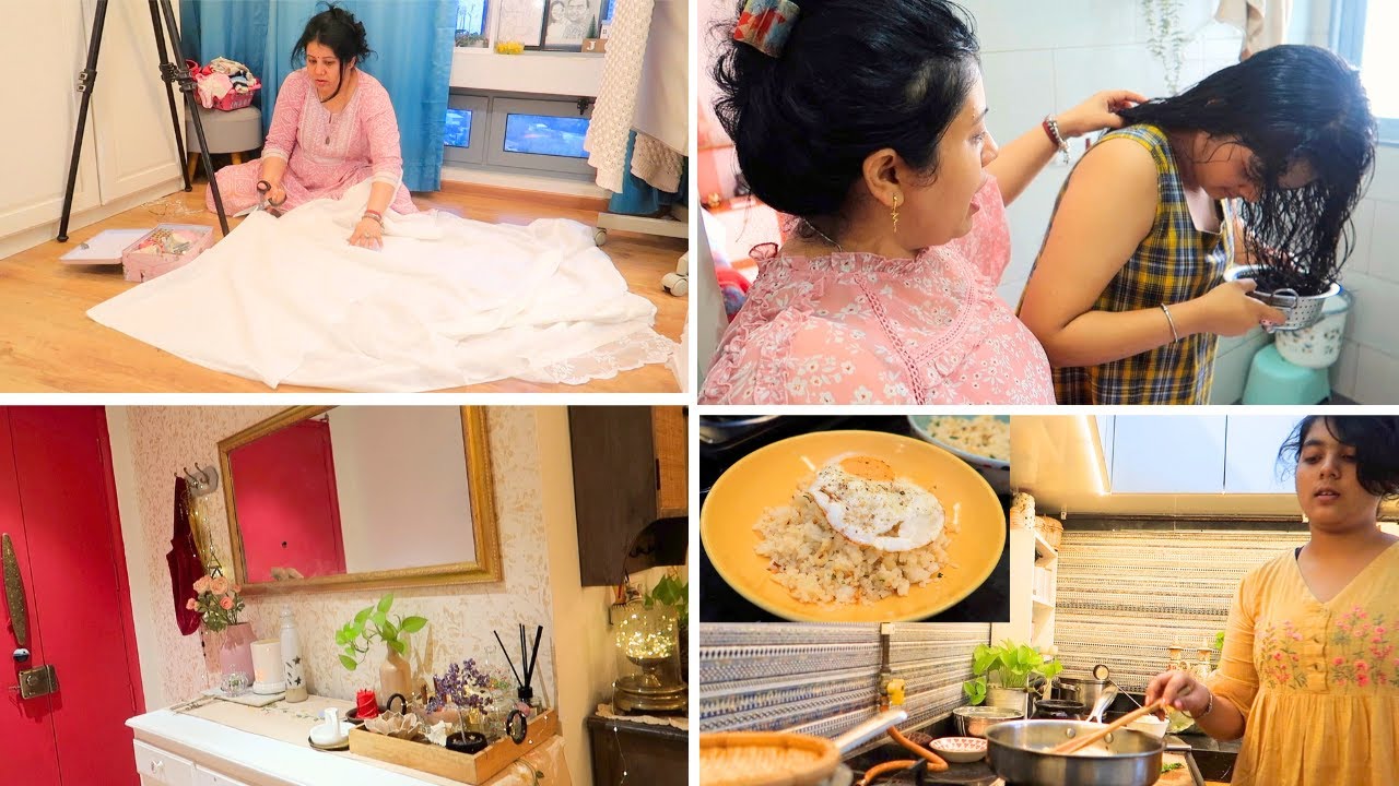 What A Hair Hack ❤️ DIY & Getting Ready For Kitchen Makeover 😋 Daughter cooked Yummy Lunch Menu