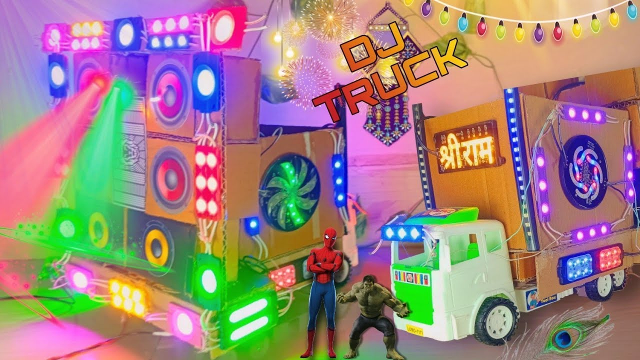 How to make mini dj truck at home | truck dj light loading at home 🎉 #minidj #minidjsetup