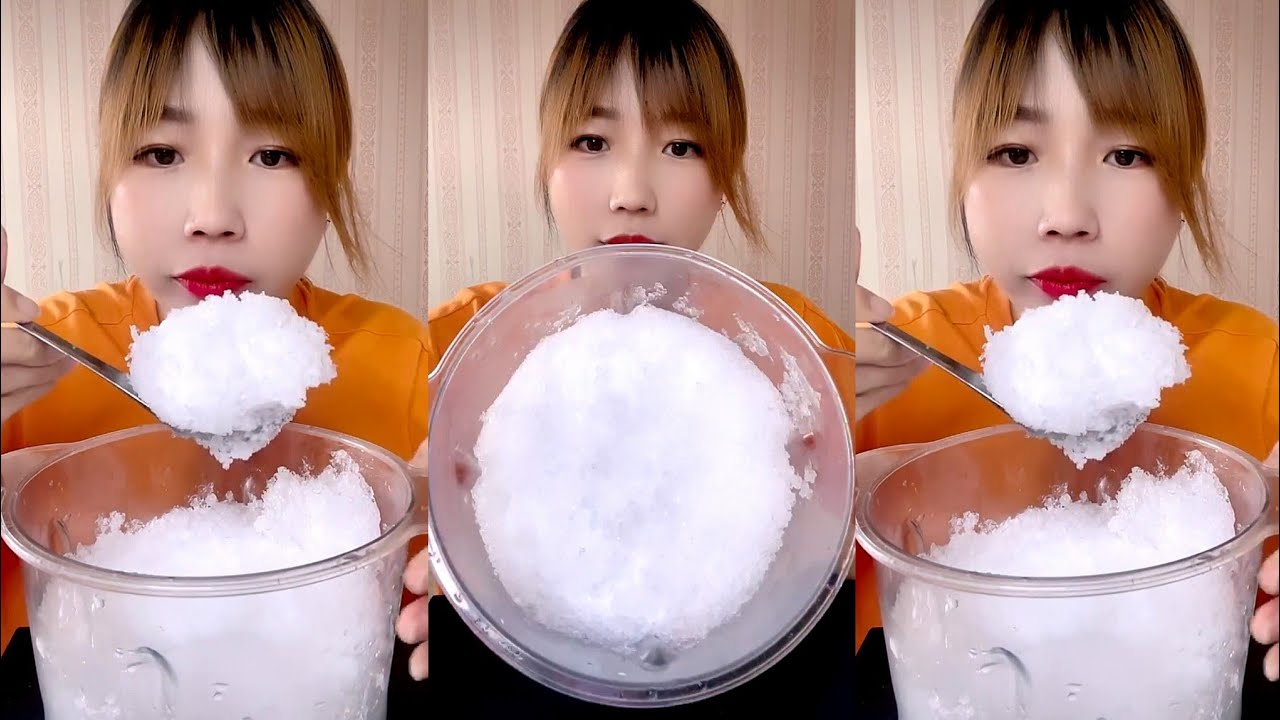 ASMR WHITE ICE EATING / ICE EATING