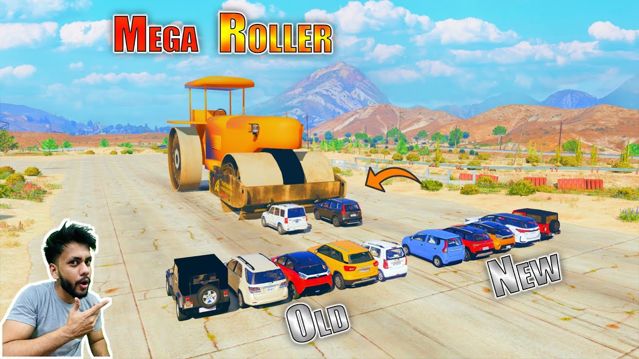 Old Vs New Indian Cars MEGA Road Roller Challenge GTA 5