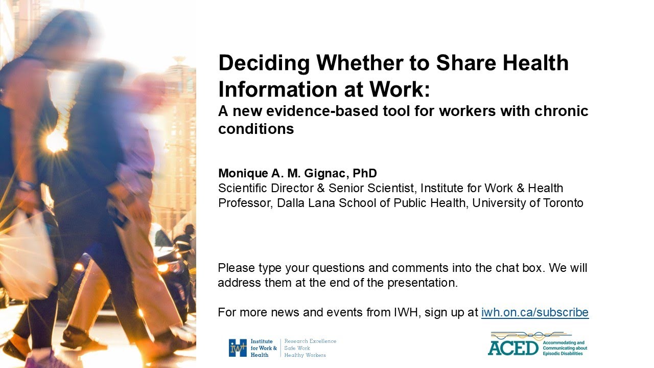Deciding about health information at work: evidence-based tool for workers with chronic conditions