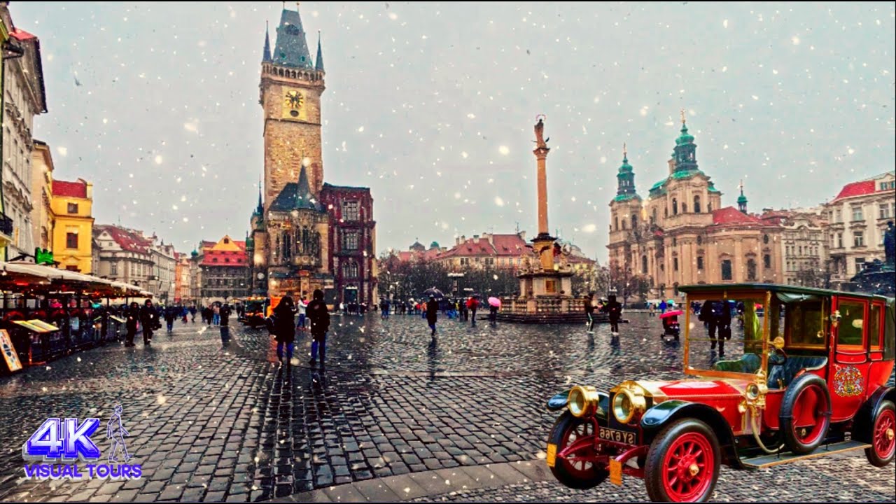 Февральский снегопад в Праге 2025! Волшебная прогулка по центру города!