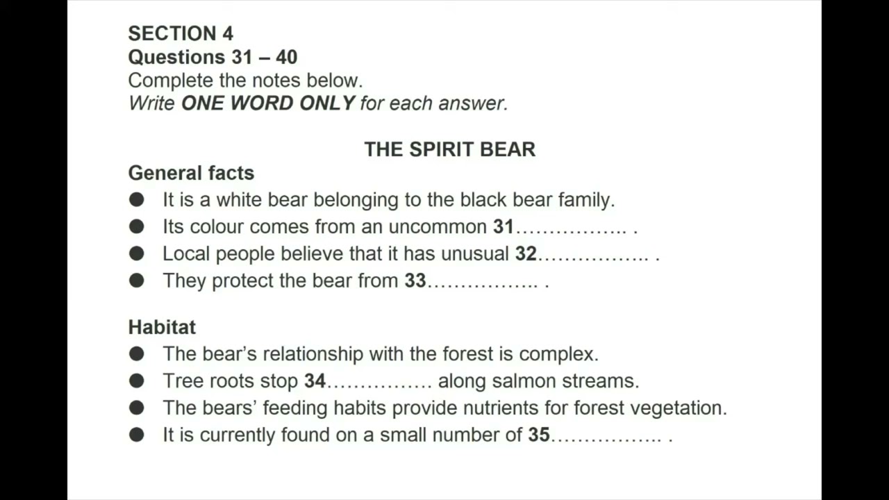 General facts | IELTS LISTENING TEST | SECTION-4