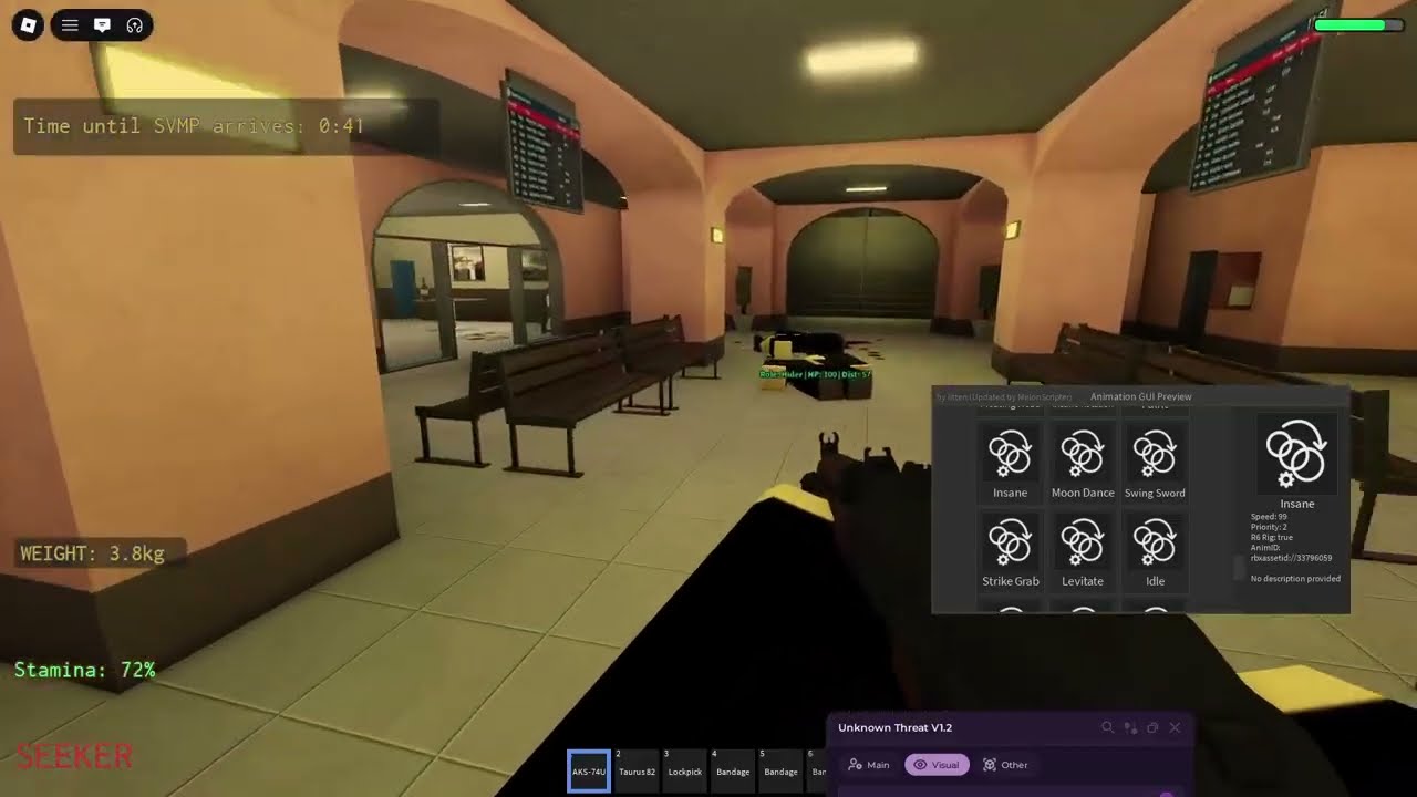 Seeker Gameplay in Unknown Threat Roblox  with ADC Hub (still working lol)