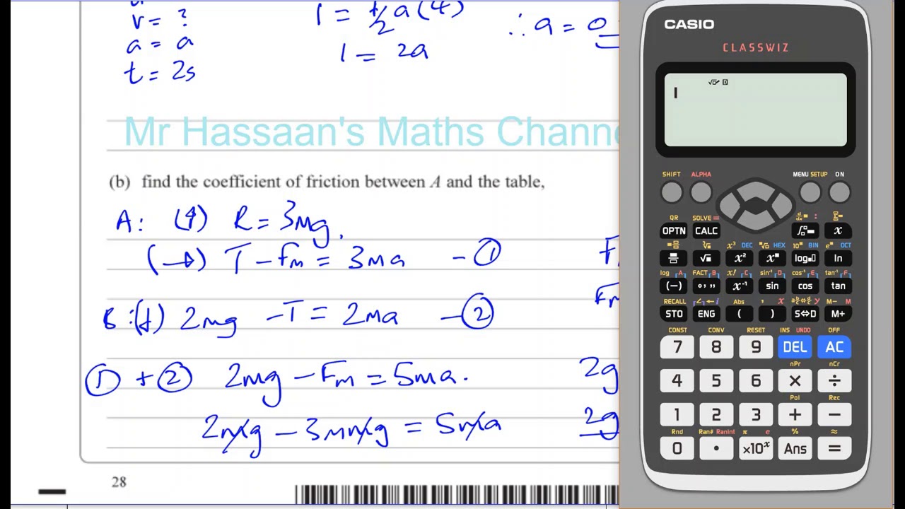 WME01/01 IAL (Edexcel) M1 JAN 2015 Q8 Connected Particles