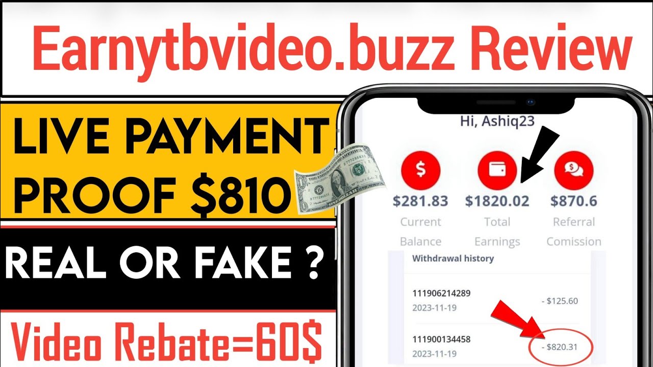 Earnytbvideo.buzz payment proof | earnytbvideo.buzz real or Fake | Video Rebate Real or fake |