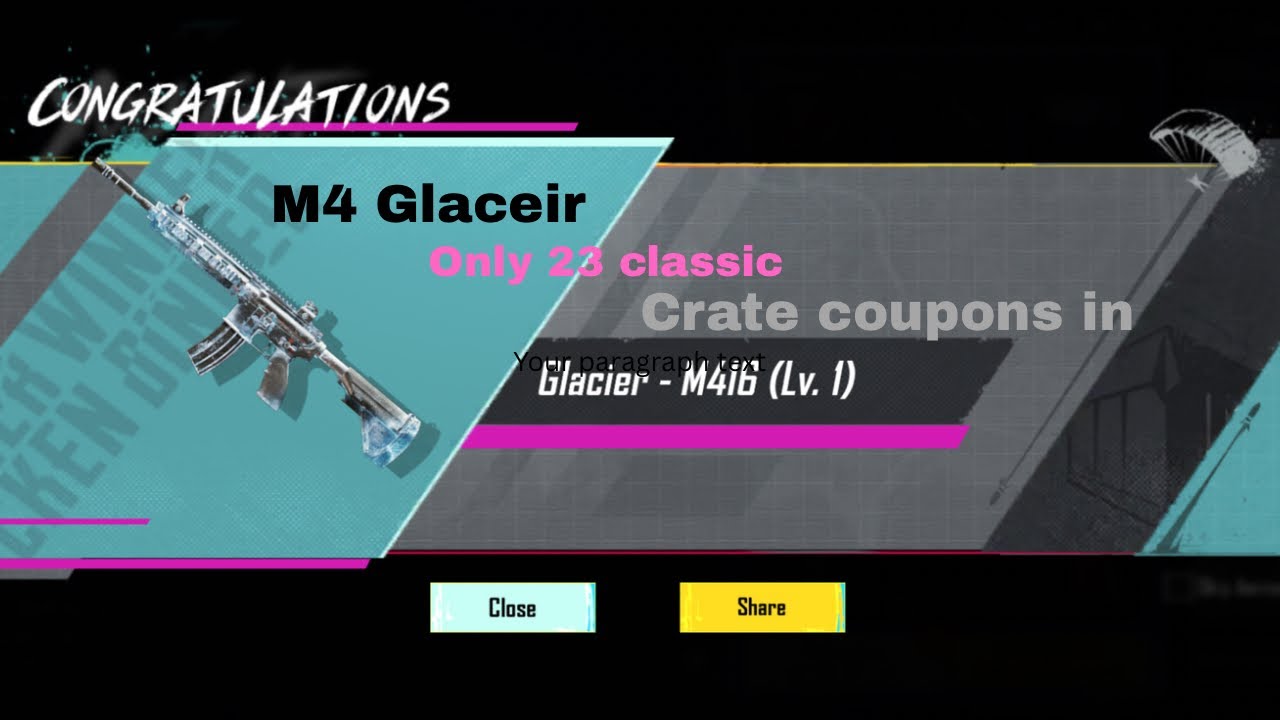 M4 GLACIER ONLY 23 CLASSIC CRATE COUPONS IN…..NEW TRICK👉👉👉👉