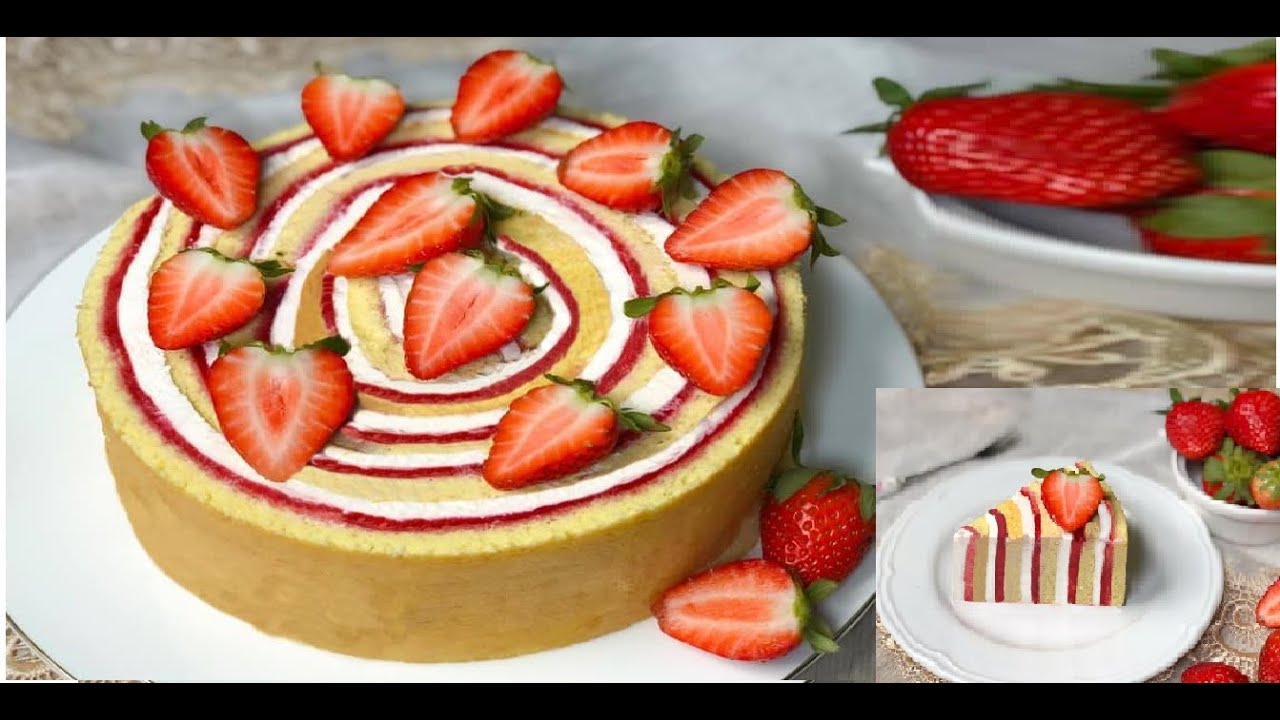 Questa Torta sta Facendo Impazzire il Mondo 😱 🥰  TORTA GIRELLA CON FRAGOLE- Sponge Cake strowberry
