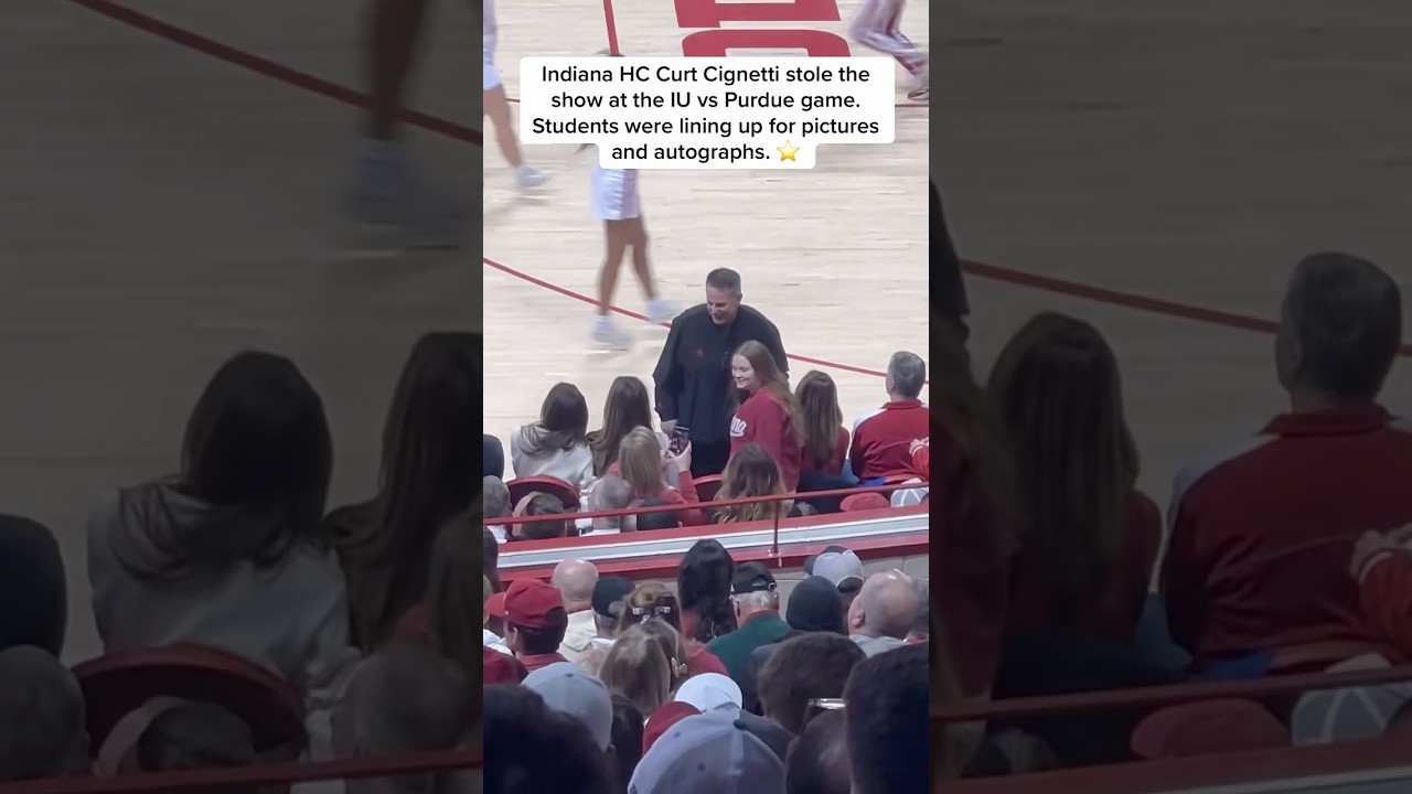 Indiana HC Curt Cignetti stole the show at the IU vs Purdue game.Students lined up for pictures
