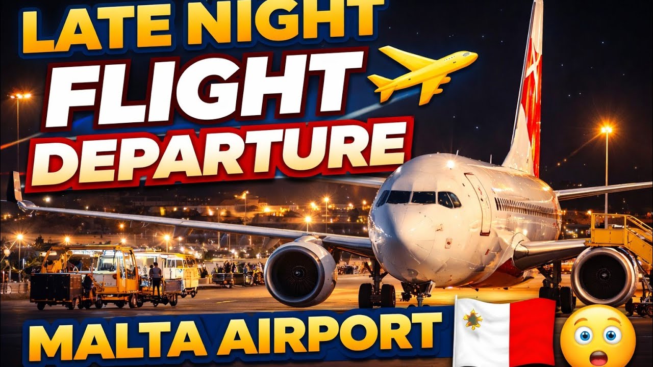 Take off from Malta at night | Window Seat View