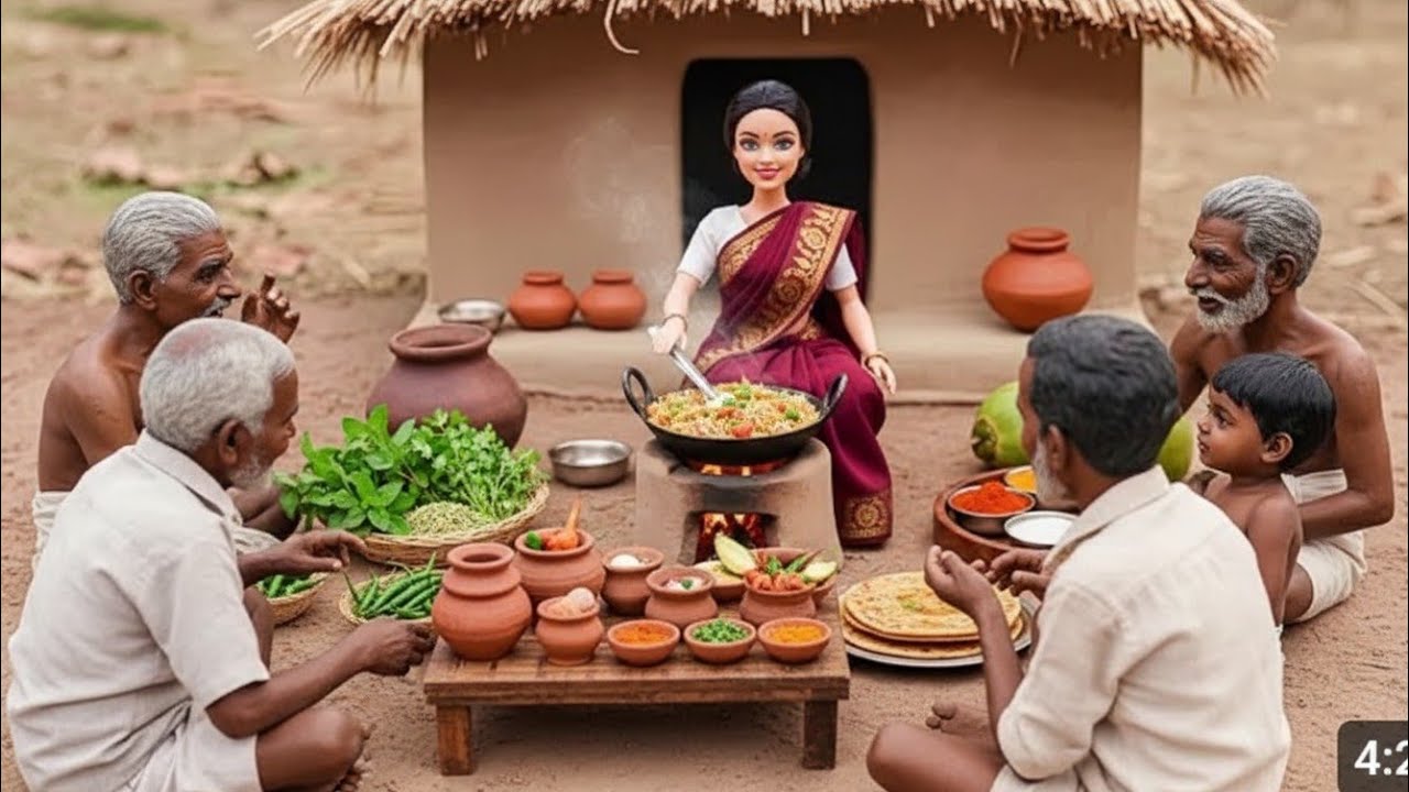 Miniature Doll Vegetable Biryani Cooking ASMR | Indian Village Tiny Kitchen Recipe 🥘✨