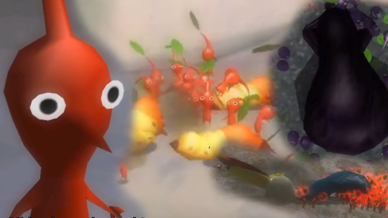 Pikmin 2 - Throwing Pikmin and killing enemies in the Piklopedia