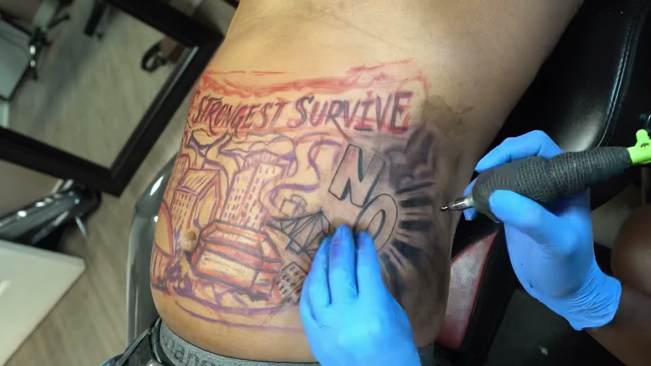 New Orleans tattoo / stomach tap out session