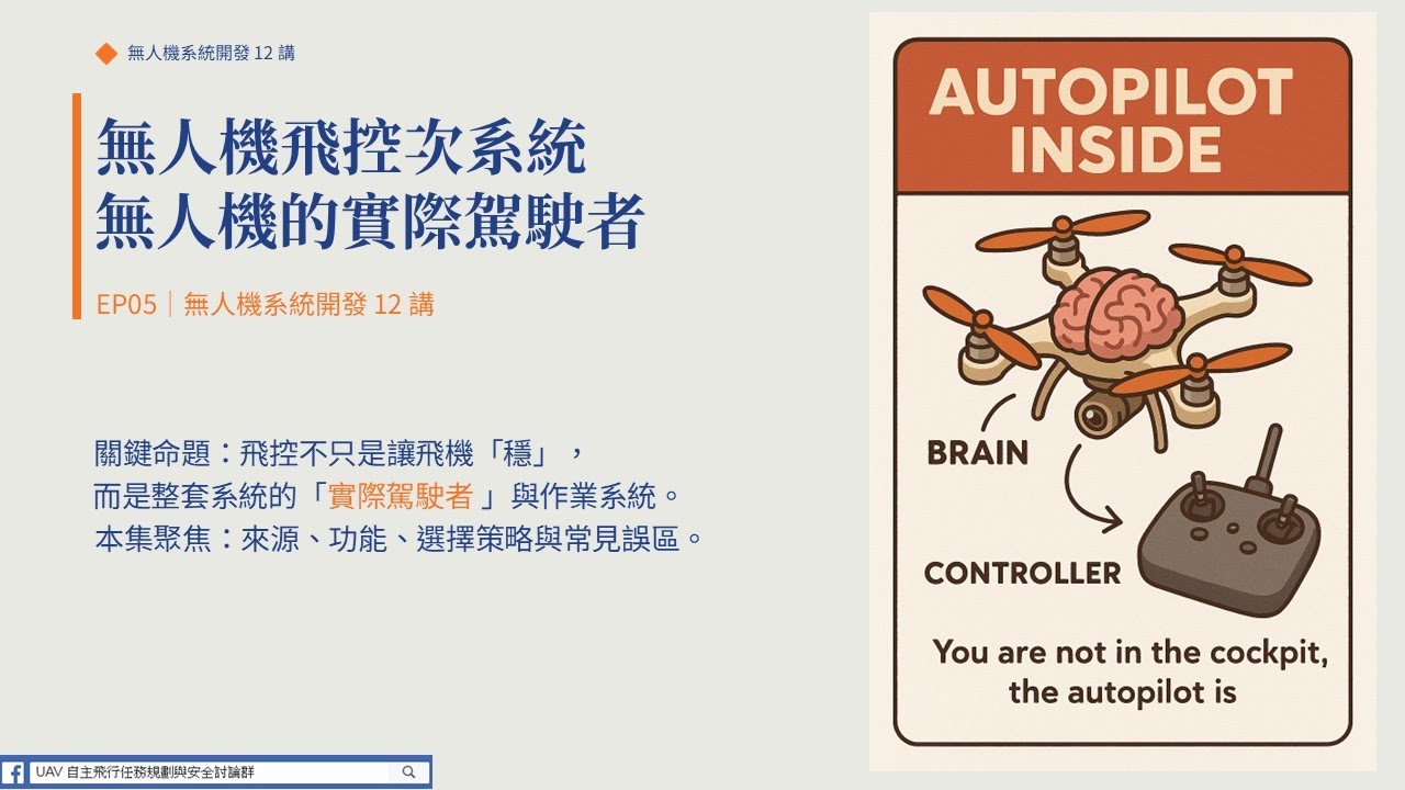 無人機系統開發12講 EP5 無人機飛控次系統：無人機實際駕駛者