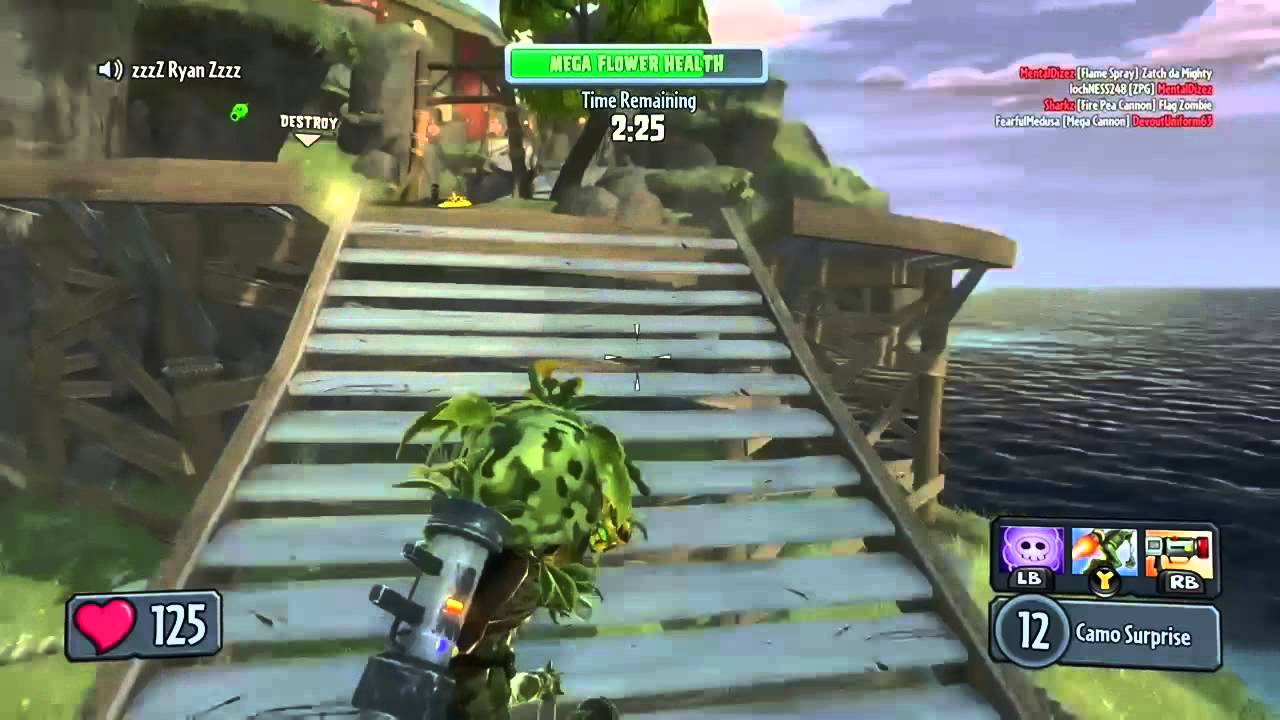 PvZ Garden Warfare 30 Vanquish Streak at Garden & Graveyard mode