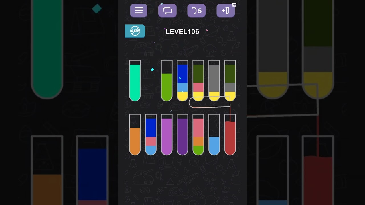 Water Sort Puzzle level 106 #gameplay #gameandroid