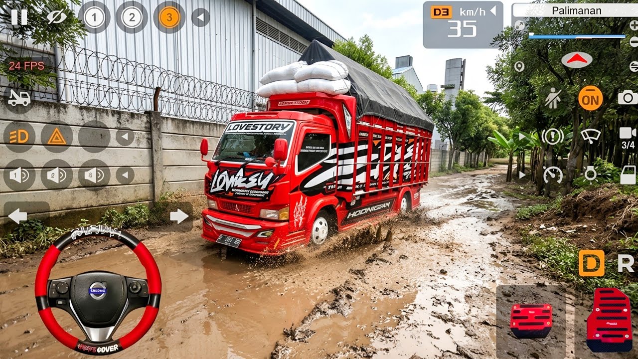 Truk Oleng Canter Bawa Muatan Dari Kebun Lewat Jalan Kecil l Mod Bus Simulator Indonesia