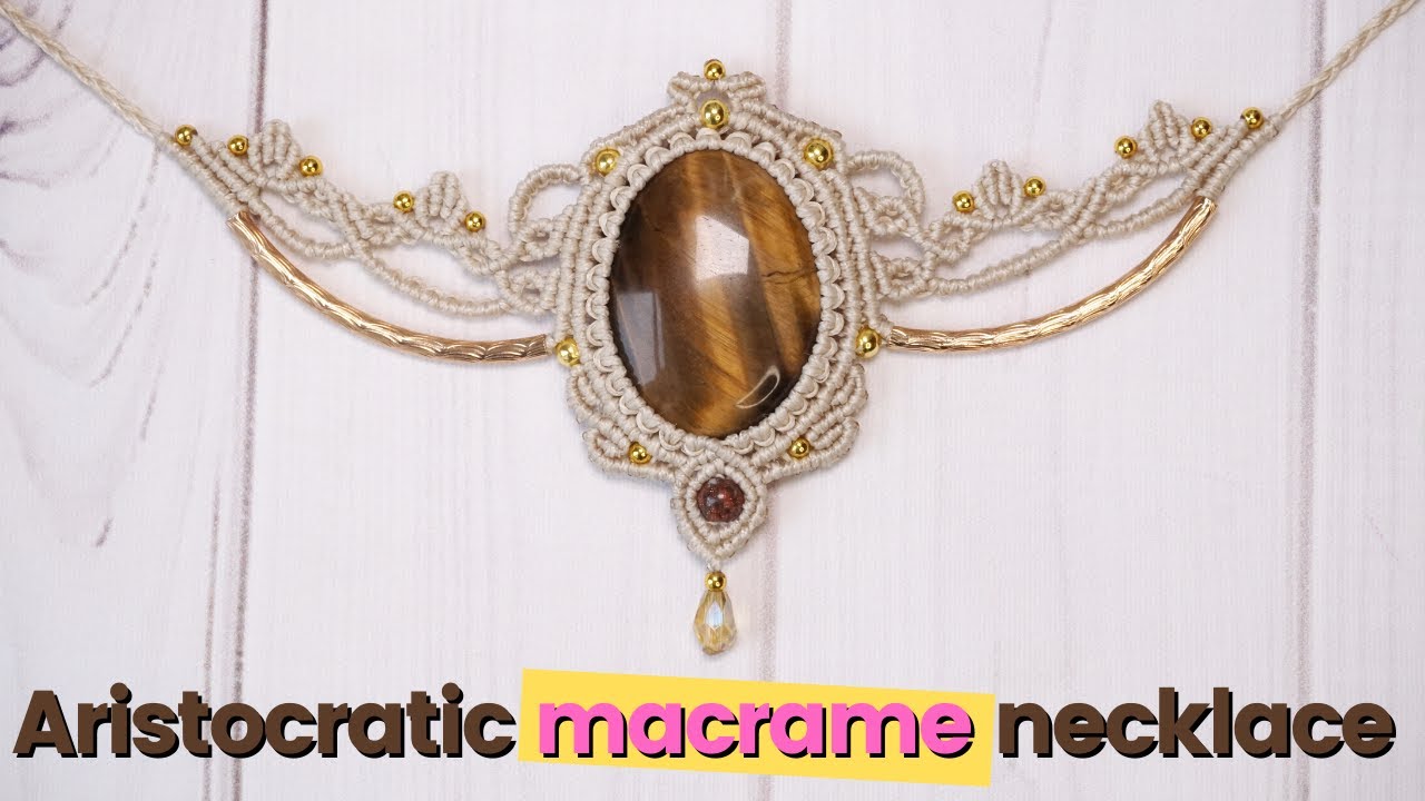 DIY Elegant Cabochon Macrame Necklace: Step-by-Step Tutorial
