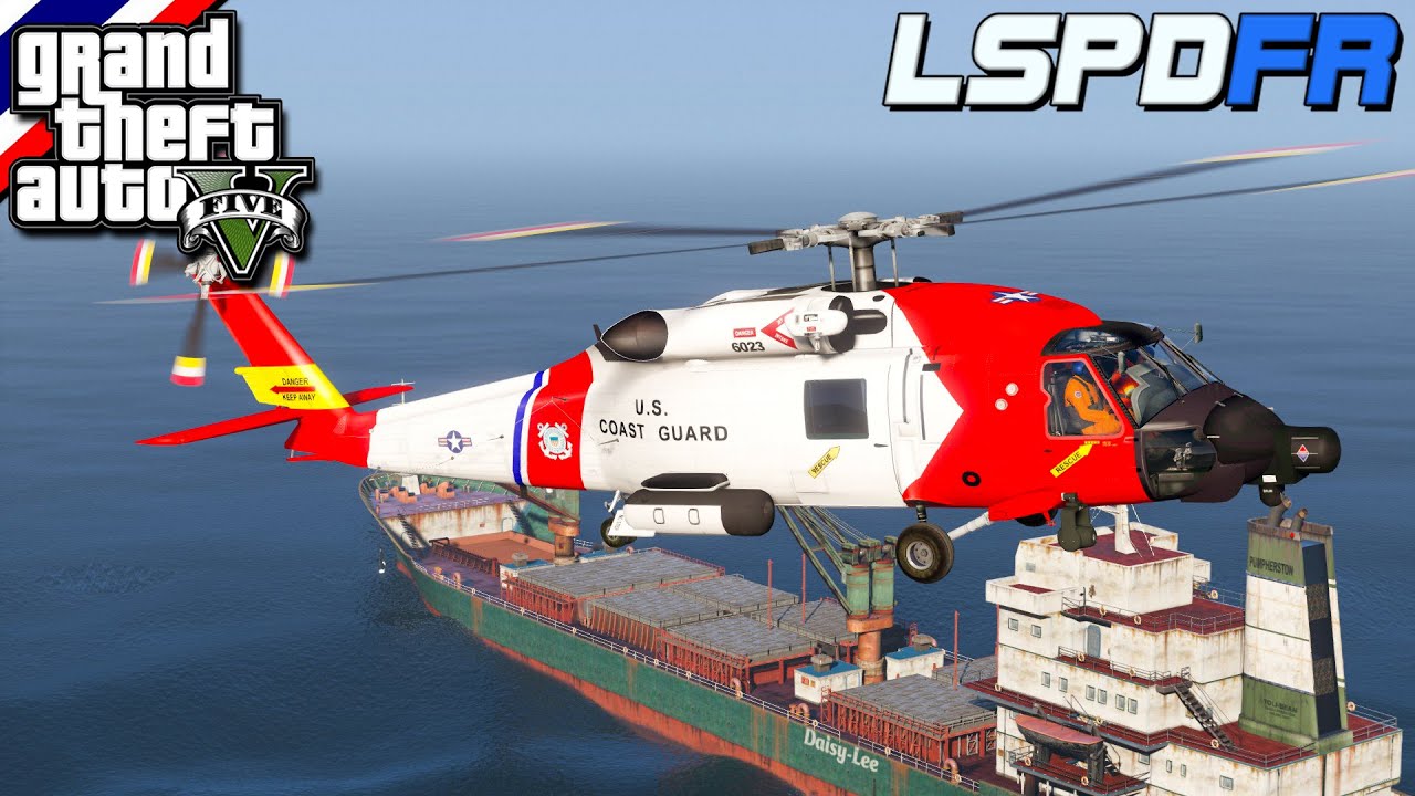 GTA V - LSPDFR มาเป็นหน่วยกู้ภัยทางทะเลในเกม GTA V ขับเฮลิคอปเตอร์ ฝ่าพายุกลางทะเลช่วยเหลือคน #136