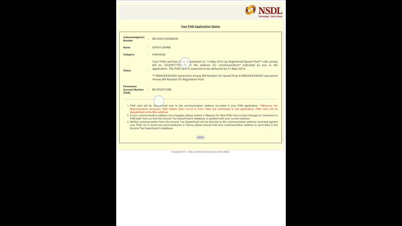 Track pan card speed post status at Indiapost.gov.in
