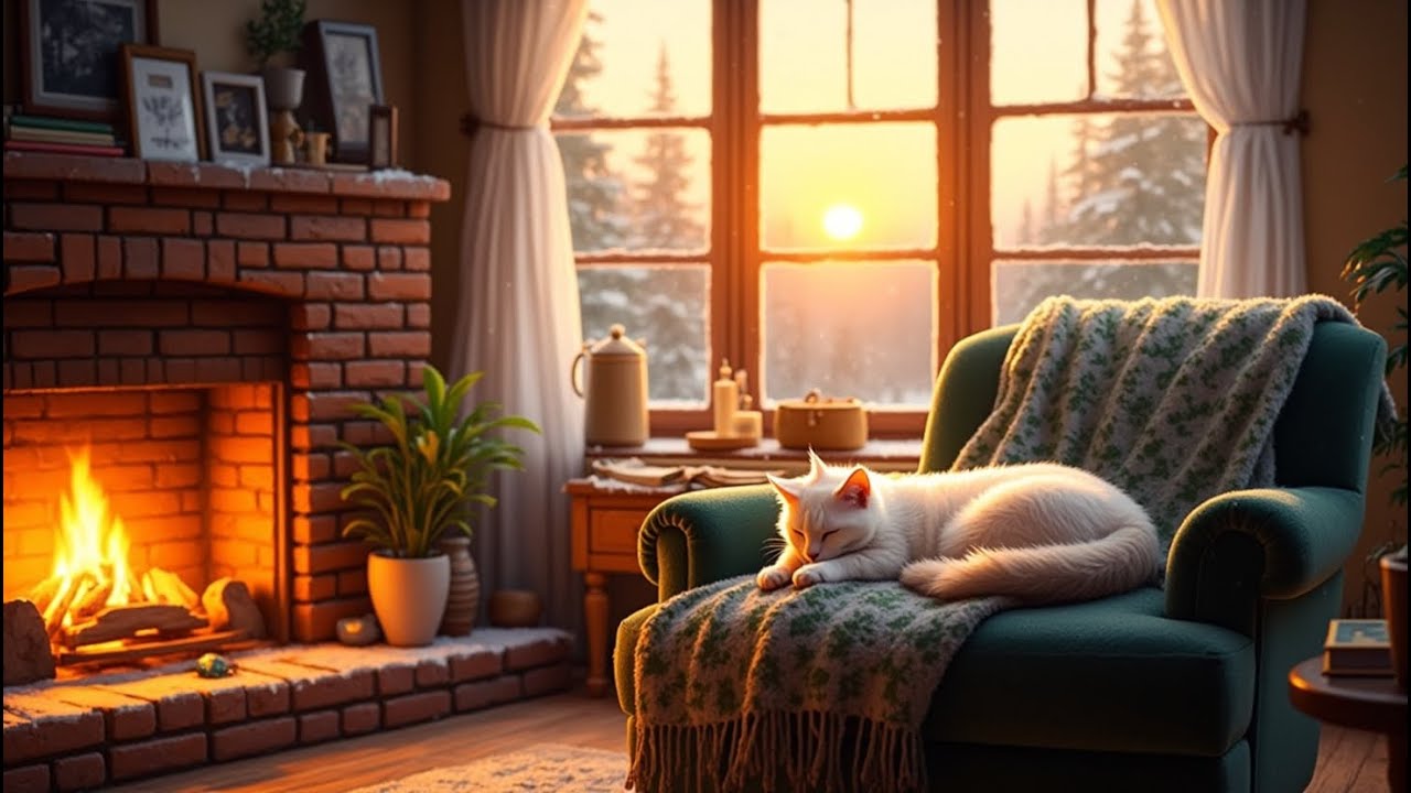 Rainfall, Firelight & Cozy Cabin Vibes (4K) ☔🔥 | Peaceful Lofi for Night Relax