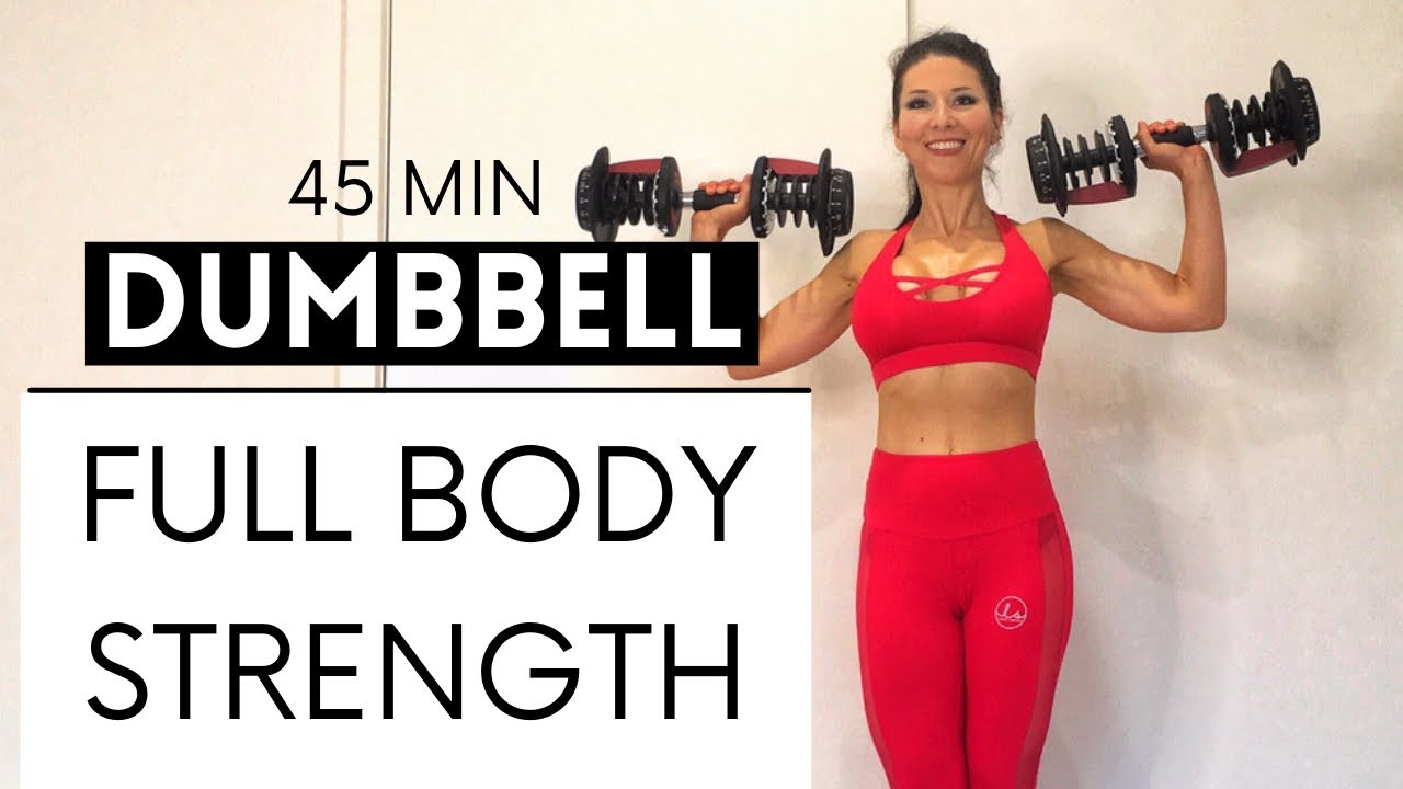 45 Min FULL BODY Strength Workout With DUMBBELLS / Follow Along NO REPEAT Workout With Weights