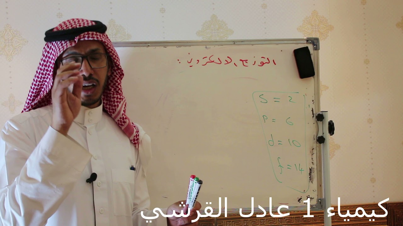 التفاعلات و المعادلات والتوزيع الاكتروني