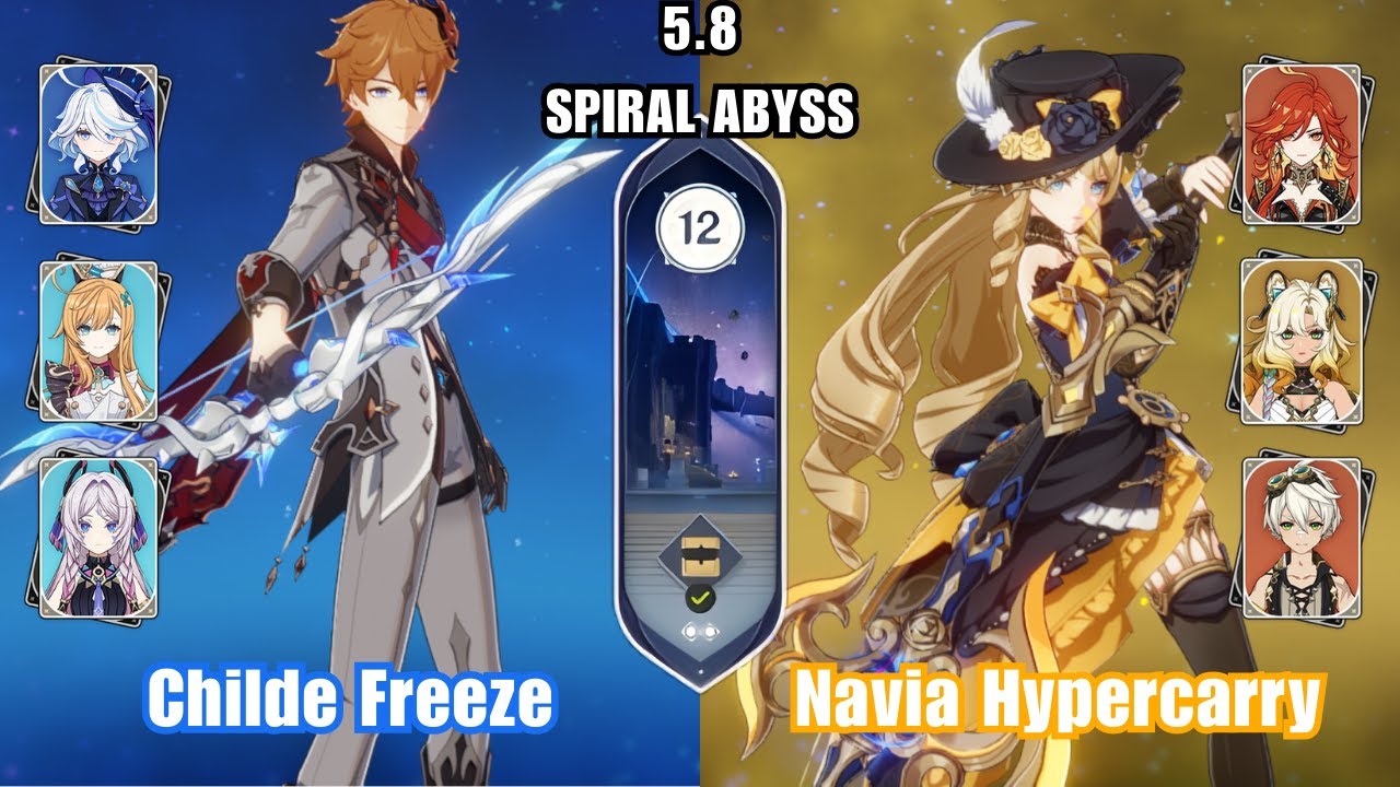 C0 Childe Freeze & C0 Navia Hypercarry | 5.8 Spiral Abyss | Genshin Impact