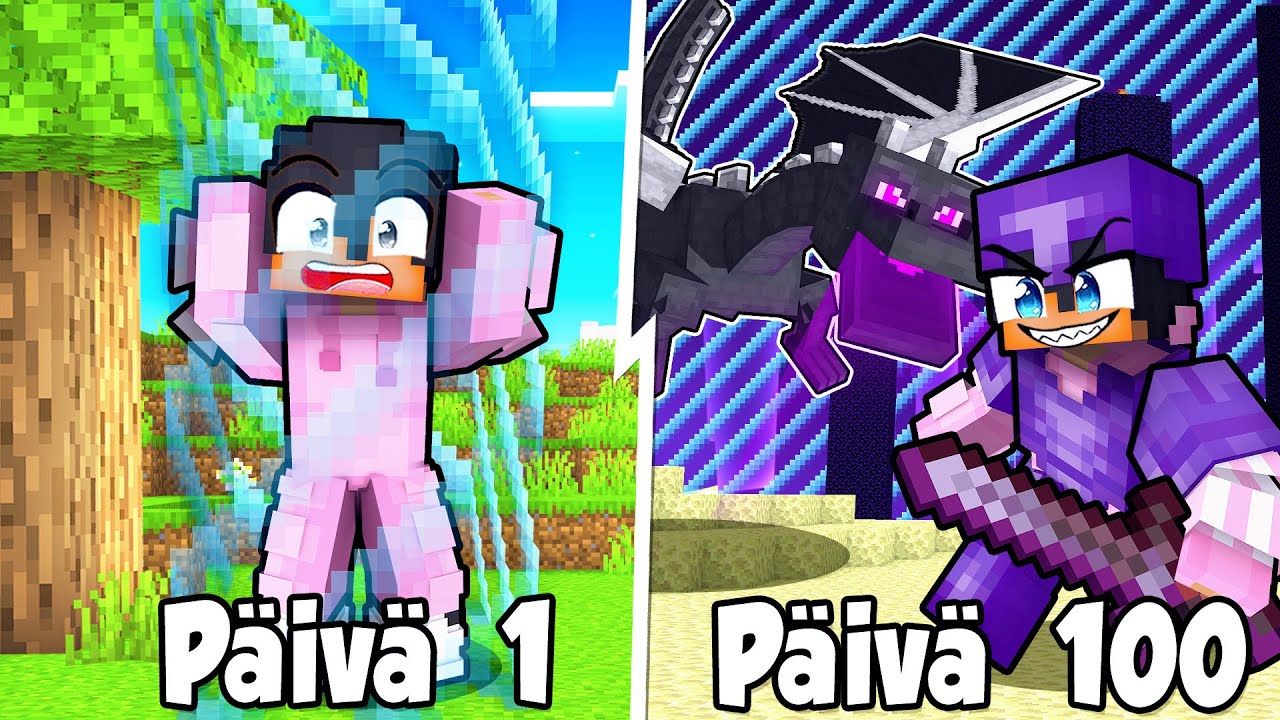 Selvisin 100 PÄIVÄÄ MAAILMANRAJAN Sisällä MINECRAFTISSA?!