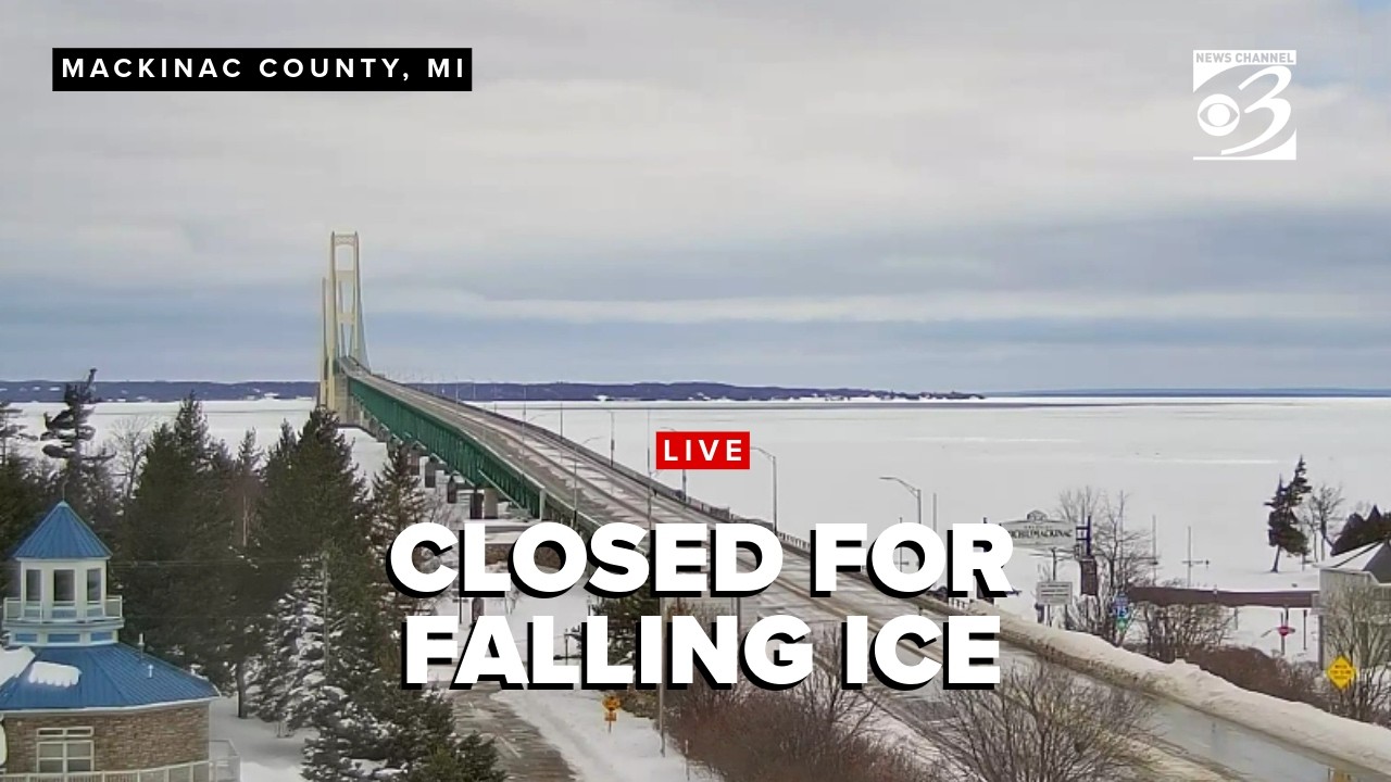 LIVE: Mackinac Bridge closed due to falling ice
