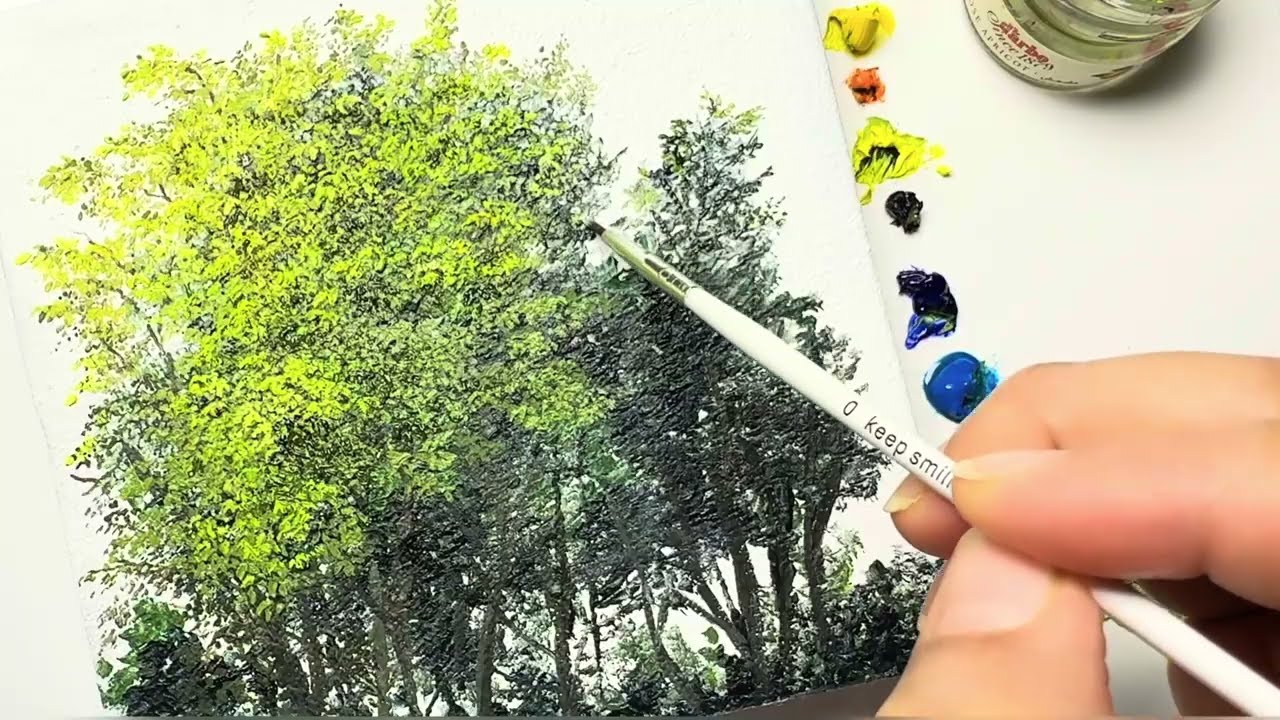 Realistic Tree Oil Painting on Canvas | Time Lapse Art Tutorial