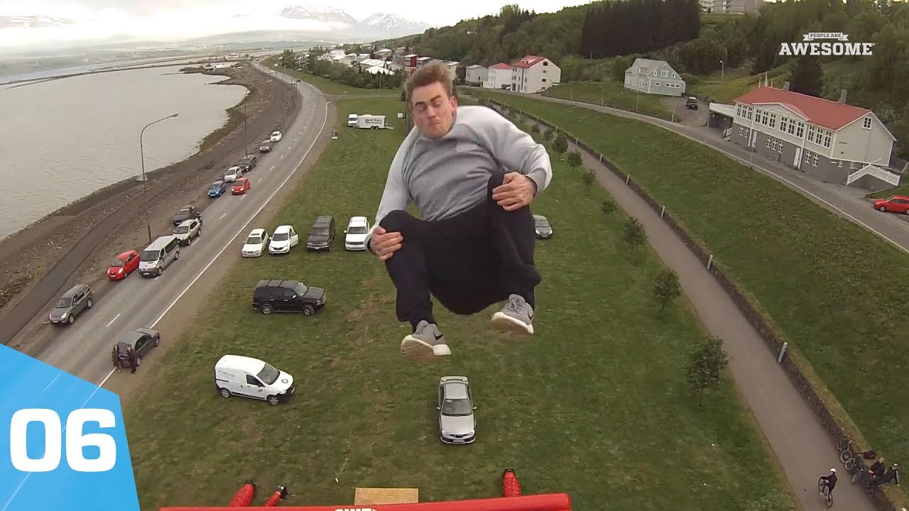 Giant Airbag Jumps From A Crane | Top 25 of 2017