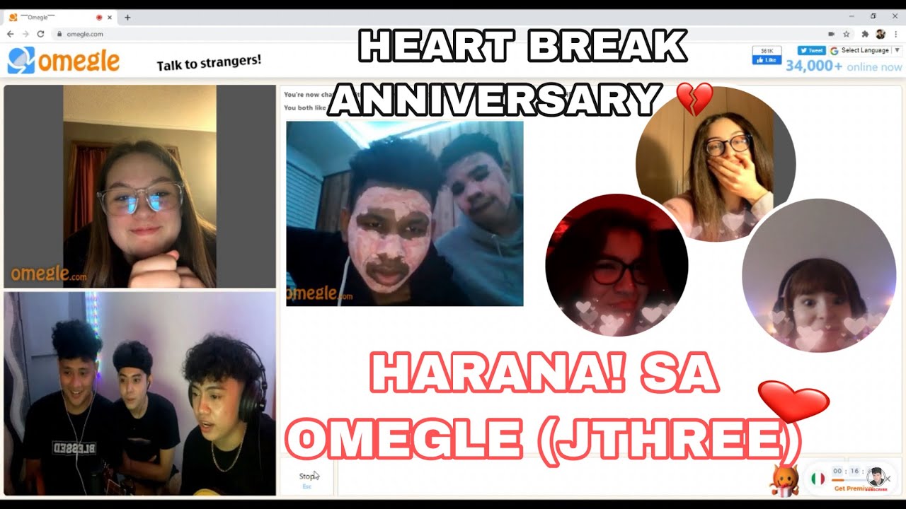HARANA! SA OMEGLE WITH JEREMY NOVELA & JENZEN GUINO (JTHREE) HEART BREAK ANNIVERSARY!
