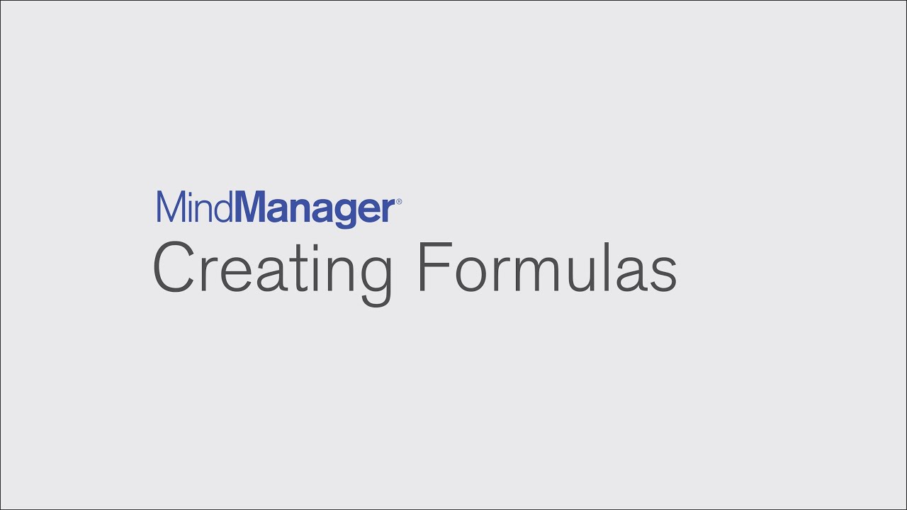 How to create forumals using MindManager!