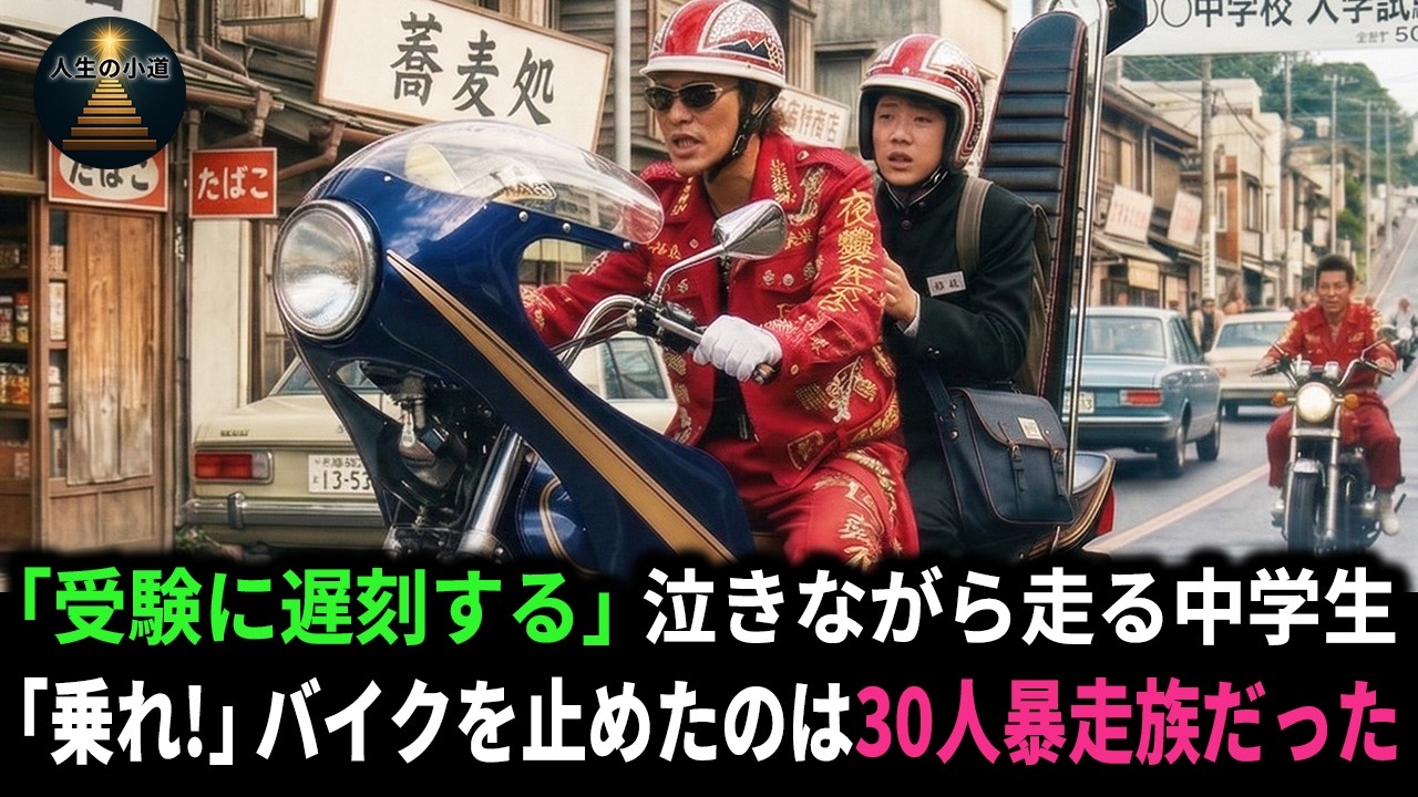 「受験に遅刻する」泣きながら走る中学生。「乗れ!」バイクを止めたのは30人暴走族だった