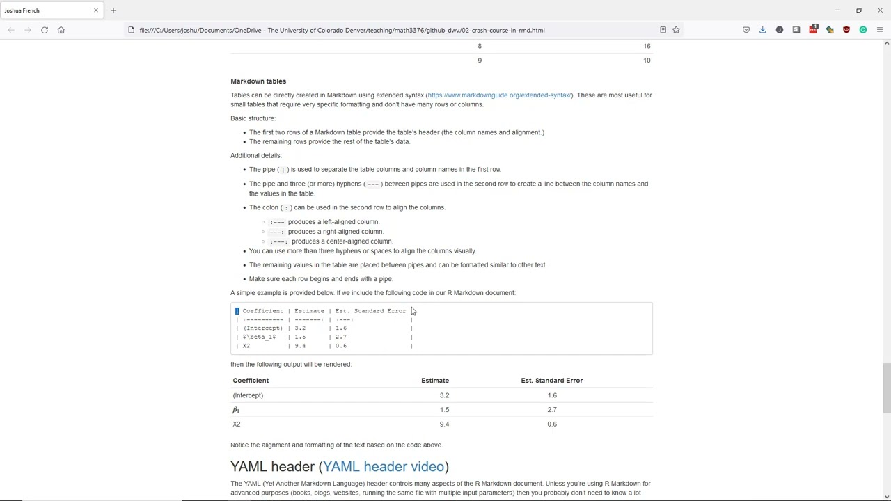 Direct Markdown tables in R Markdown