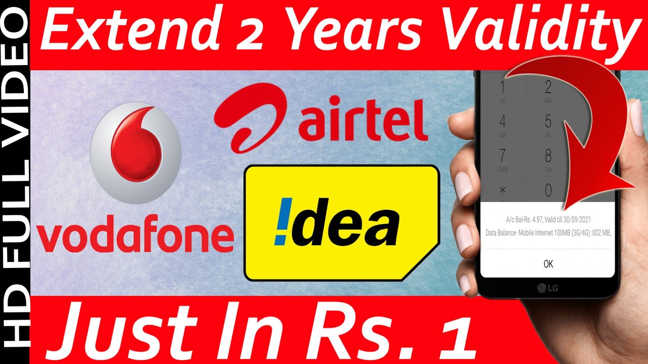Extend Validity Vodafone, Airtel, Idea Sim In Just 1 Rupee | Sirf 1 Rupee Main Badaiye Sim Validity