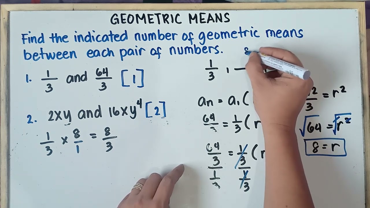 Geometric Means  | Step by Step Explanation |