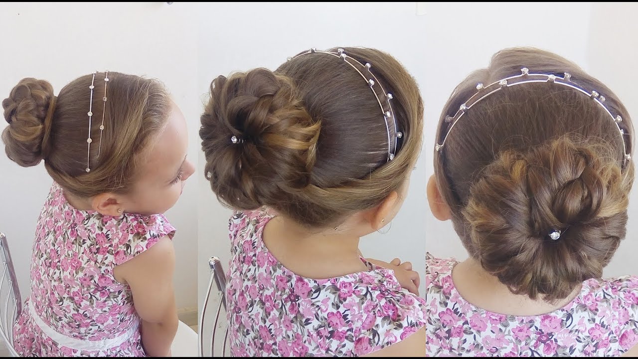 Penteado Infantil com coque para festa ou formatura