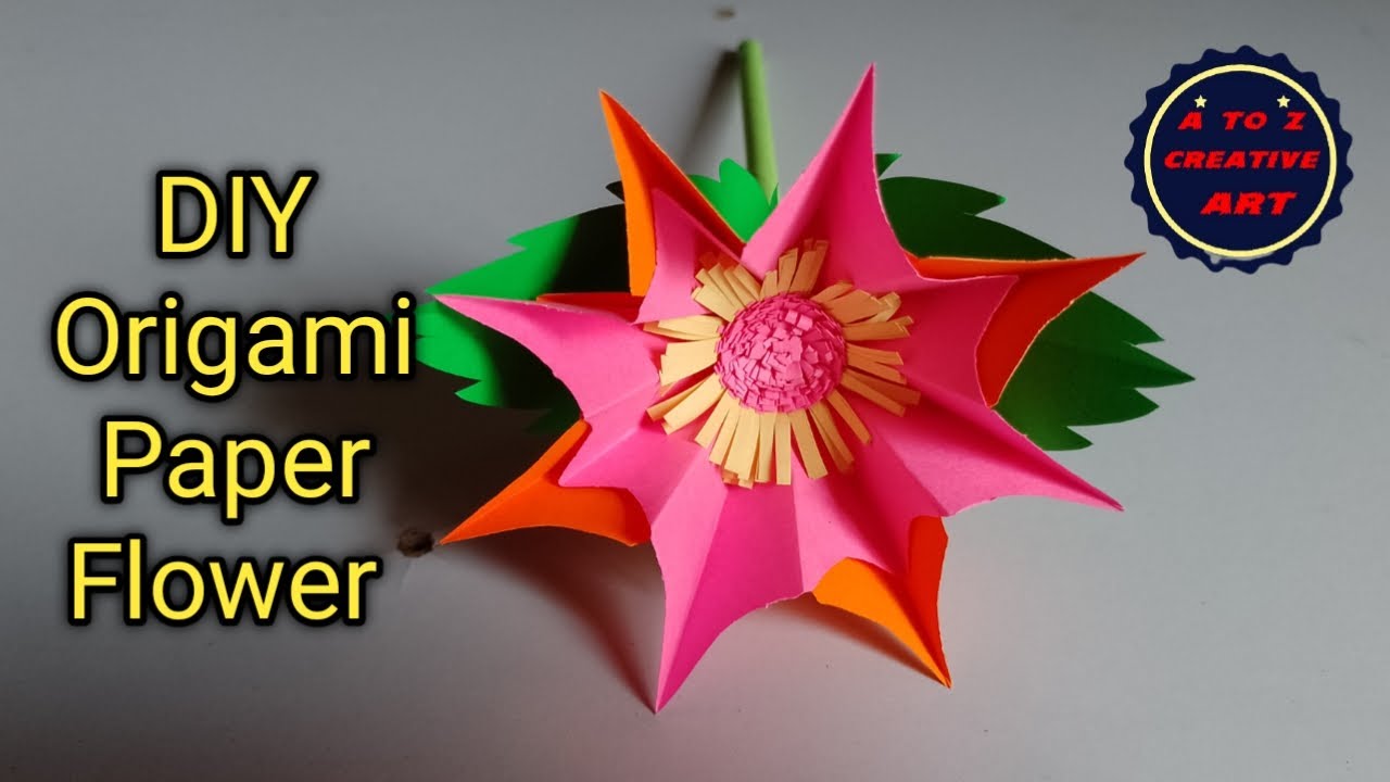 Easy Paper Flower | Origami Paper Craft | Beautiful Paper Flower | DIY School Project